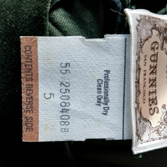 Gunne Sax Vintage dark green cotton velvet skirt Size 5 - Picture 9 of 12